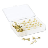 Fashion Push Pins, Steel, Gold, 3-8", 36-pack