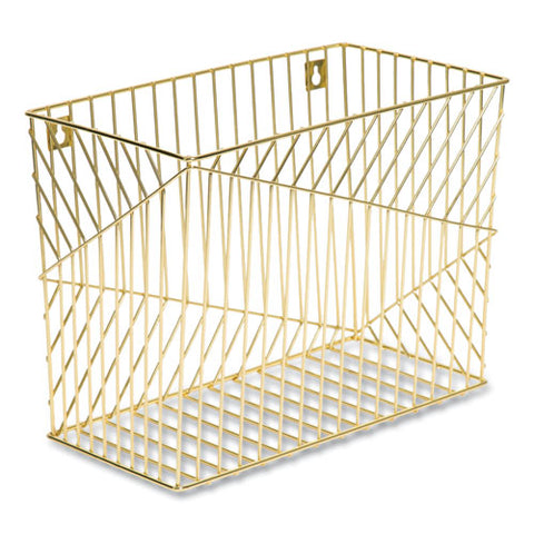 Vena Hanging File Basket, Letter Size, 6.85" Long, Gold