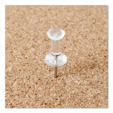 Standard Push Pins, Plastic, Clear, 7-16", 200-pack