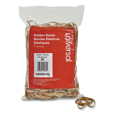 Rubber Bands, Size 30, 0.04" Gauge, Beige, 1 Lb Box, 1,100-pack