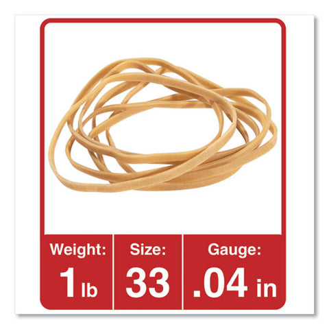 Rubber Bands, Size 33, 0.04" Gauge, Beige, 1 Lb Box, 640-pack