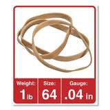 Rubber Bands, Size 64, 0.04" Gauge, Beige, 4 Oz Box, 80-pack