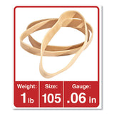 Rubber Bands, Size 105, 0.06" Gauge, Beige, 1 Lb Box, 55-pack