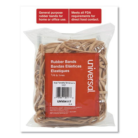 Rubber Bands, Size 117, 0.06" Gauge, Beige, 4 Oz Box, 50-pack