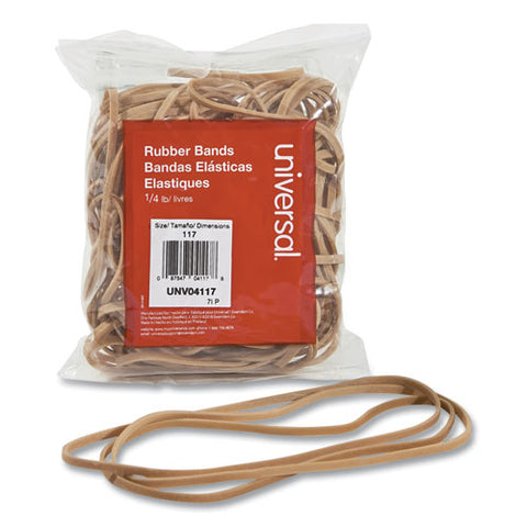 Rubber Bands, Size 117, 0.06" Gauge, Beige, 4 Oz Box, 50-pack