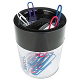 Magnetic Clip Dispenser, Two Compartments, Plastic, 2 1-2 X 2 1-2 X 3