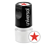 Round Message Stamp, Star, Pre-inked-re-inkable, Red