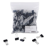 Binder Clips In Zip-seal Bag, Small, Black-silver, 144-pack