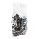 Binder Clips In Zip-seal Bag, Large, Black-silver, 36-pack