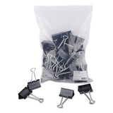 Binder Clips In Zip-seal Bag, Large, Black-silver, 36-pack