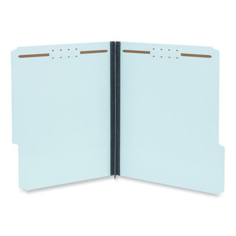 Top Tab Classification Folders, 2" Expansion, 2 Fasteners, Letter Size, Light Blue Exterior, 25/box