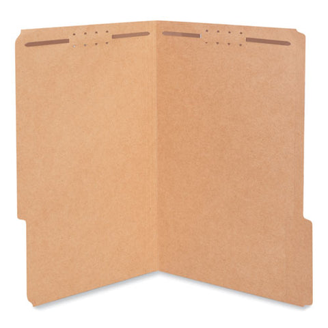 Reinforced Top Tab Fastener Folders, 0.75" Expansion, 2 Fasteners, Legal Size, Brown Kraft Exterior, 50/box