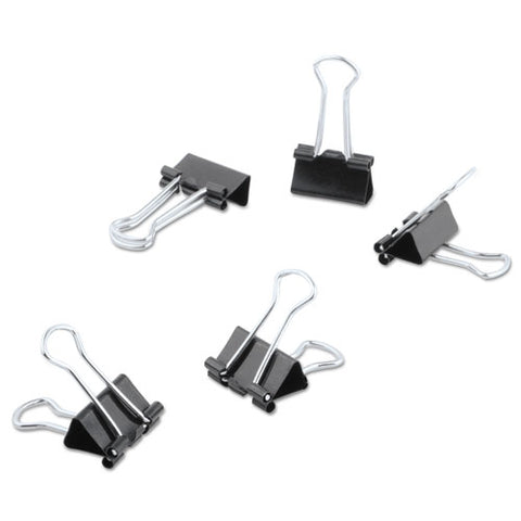 Binder Clips In Dispenser Tub, Mini, Black-silver, 60-pack