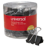 Binder Clips In Dispenser Tub, Assorted Sizes, Black-silver, 60-pack