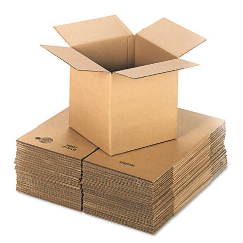 Cubed Fixed-depth Corrugated Shipping Boxes, Regular Slotted Container, X-large, 12" X 12" X 12", Brown Kraft, 25/bundle