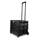 Collapsible Mobile Storage Crate, 18 1-4 X 15 X 18 1-4 To 39 3-8, Black