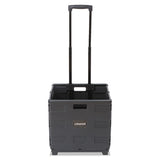 Collapsible Mobile Storage Crate, 18 1-4 X 15 X 18 1-4 To 39 3-8, Black