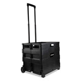 Collapsible Mobile Storage Crate, 18 1-4 X 15 X 18 1-4 To 39 3-8, Black