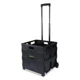 Collapsible Mobile Storage Crate, 18 1-4 X 15 X 18 1-4 To 39 3-8, Black