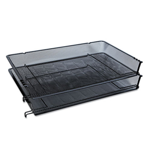 Deluxe Mesh Stacking Side Load Tray, 1 Section, Legal Size Files, 17" X 10.88" X 2.5", Black