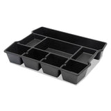 High Capacity Drawer Organizer, 14 7-8 X 11 7-8 X 2 1-2, Plastic, Black