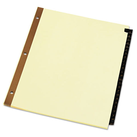 Deluxe Preprinted Simulated Leather Tab Dividers With Gold Printing, 25-tab, A To Z, 11 X 8.5, Buff, 1 Set