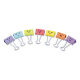 Emoji Themed Binder Clips In Dispenser Tub, Medium, Assorted Colors, 42-pack