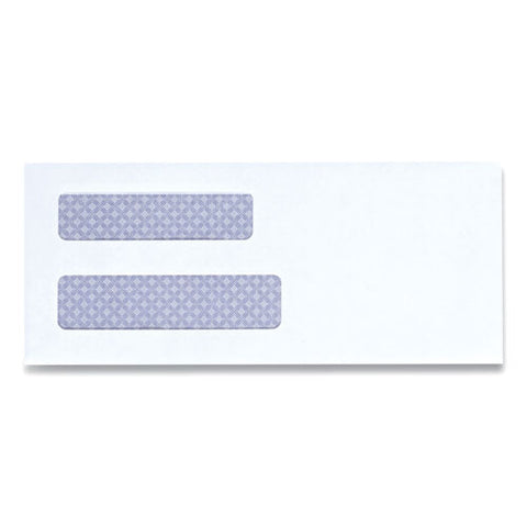 Double Window Business Envelope, #8 5/8, Square Flap, Self-adhesive Closure, 3.63 X 8.63, White, 500/box