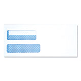 Double Window Business Envelope, #10, Square Flap, Self-adhesive Closure, 4.13 X 9.5, White, 500/box