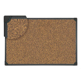 Tech Cork Board, 36 X 24, Cork, Black Plastic Frame