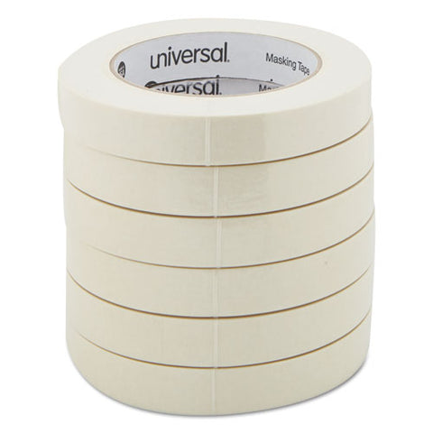 Removable General-purpose Masking Tape, 3" Core, 18 Mm X 54.8 M, Beige, 6-pack