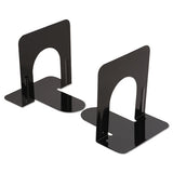 Economy Bookends, Standard, 4 3-4 X 5 1-4 X 5, Heavy Gauge Steel, Black