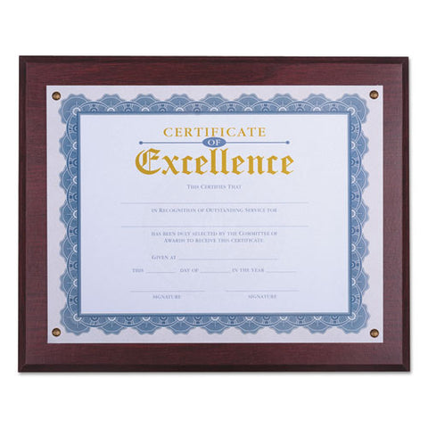 Award Plaque, 13 1-3" X 11", Mahogany