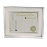 Plastic Document Frame With Mat, 11 X 14 And 8 1-2 X 11 Inserts, Metallic Silver