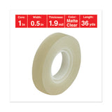 Invisible Tape, 1" Core, 0.5" X 36 Yds, Clear, 12-pack