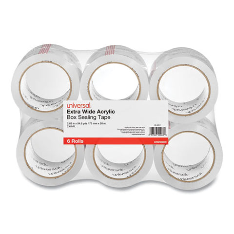 Extra-wide Moving And Storage Packing Tape, 3" Core, 2.83" X 54.7 Yd, Clear, 6/pack