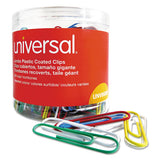 Plastic-coated Paper Clips, Jumbo, Assorted Colors, 250-pack