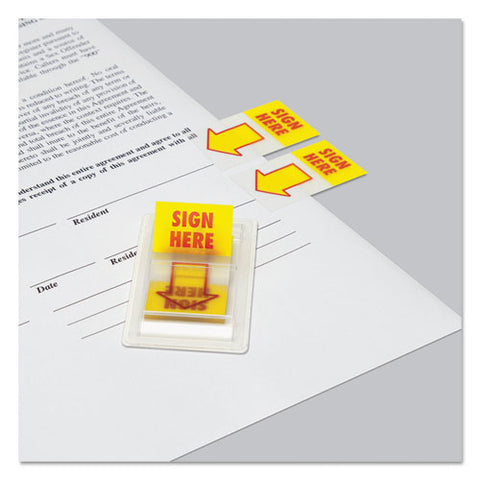 Arrow Page Flags, "sign Here", Yellow-red, 2 Dispensers Of 50 Flags-pack