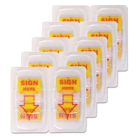 Deluxe Message Arrow Flags, "sign Here", Yellow, 500-pack