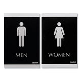 Century Series Office Sign, Men; Women, 6 X 9, Black/silver