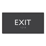 Ada Sign, Exit, Plastic, 4 X 4, Clear/white