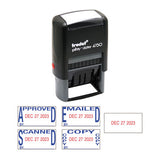 Economy 5-in-1 Date Stamp, Self-inking, 1 X 1 5-8, Blue-red