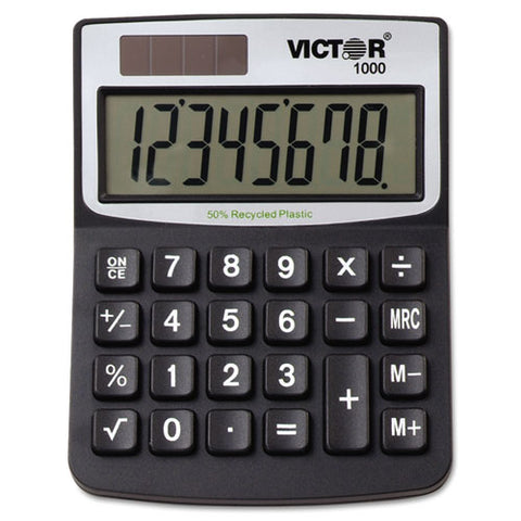 1000 Minidesk Calculator, Solar-battery, 8-digit Lcd