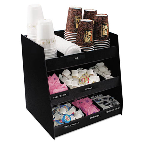 Vertical Condiment Organizer, 14 1-2w X 11 3-4d X 15h, Black