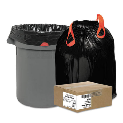 Heavy-duty Trash Bags, 30 Gal, 1.2 Mil, 30.5" X 33", Black, 200-box