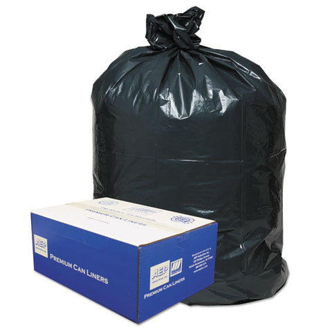 Linear Low-density Can Liners, 60 Gal, 0.9 Mil, 38" X 58", Black, 100-carton