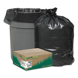 Linear Low Density Recycled Can Liners, 56 Gal, 2 Mil, 43" X 47", Black, 100-carton