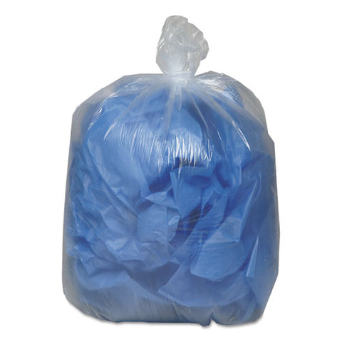 Linear Low Density Clear Recycled Can Liners, 45 Gal, 1.5 Mil, 40" X 46", Clear, 100-carton