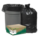 Linear Low Density Recycled Can Liners, 45 Gal, 2 Mil, 40" X 46", Black, 100-carton