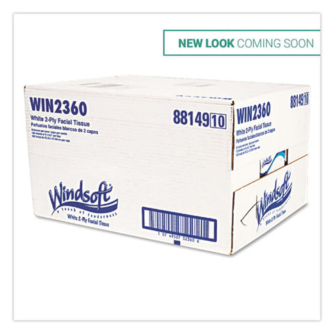 Facial Tissue, 2 Ply, White, Flat Pop-up Box, 100 Sheets-box, 30 Boxes-carton